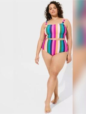 Torrid Rainbow Striped Bikini NWT 🌸